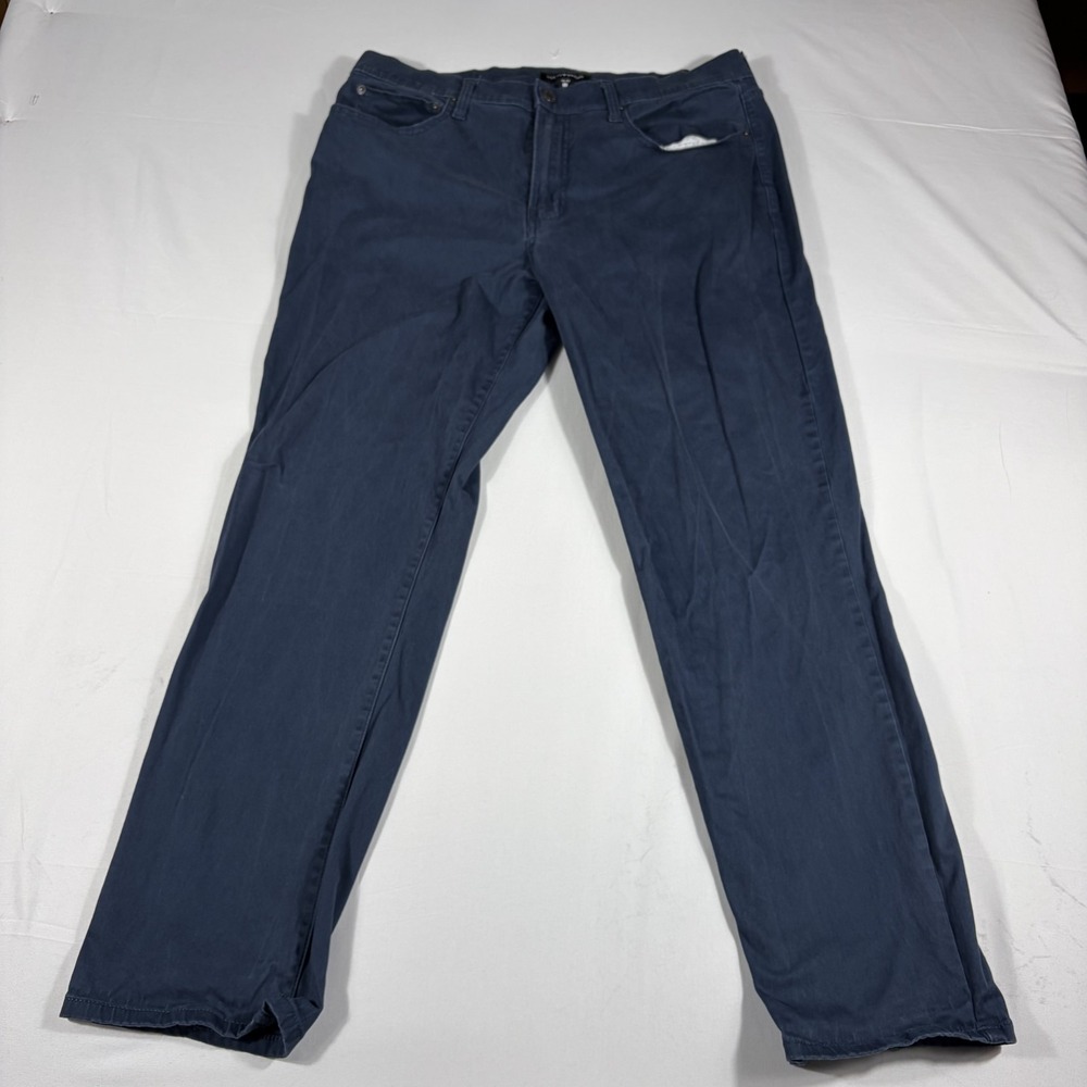 Lucky Brand 121 Pants Mens 36x32 Navy Blue Slim Fit Straight Leg Everyday Wear